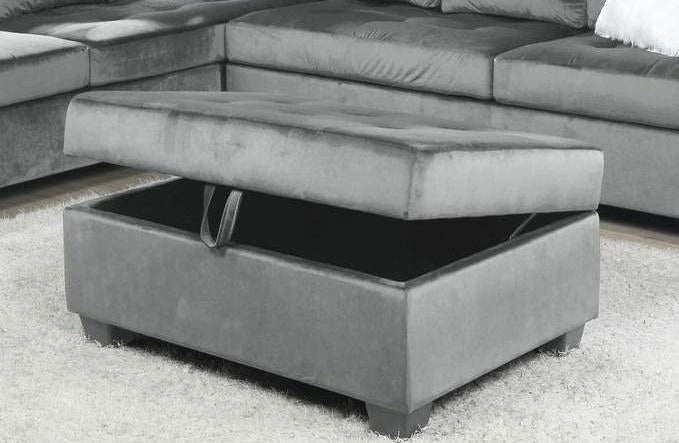 Galaxy Home Omega Storage Ottoman in Gray GHF-808857603593
