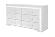 Naomi Silver Marble Dresser with LED