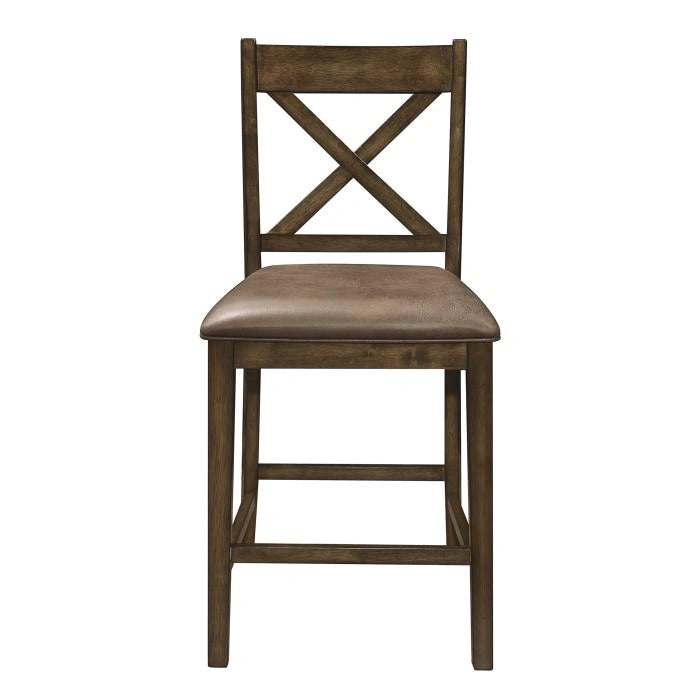 Levittown Counter Height Chair in Brown (Set of 2)