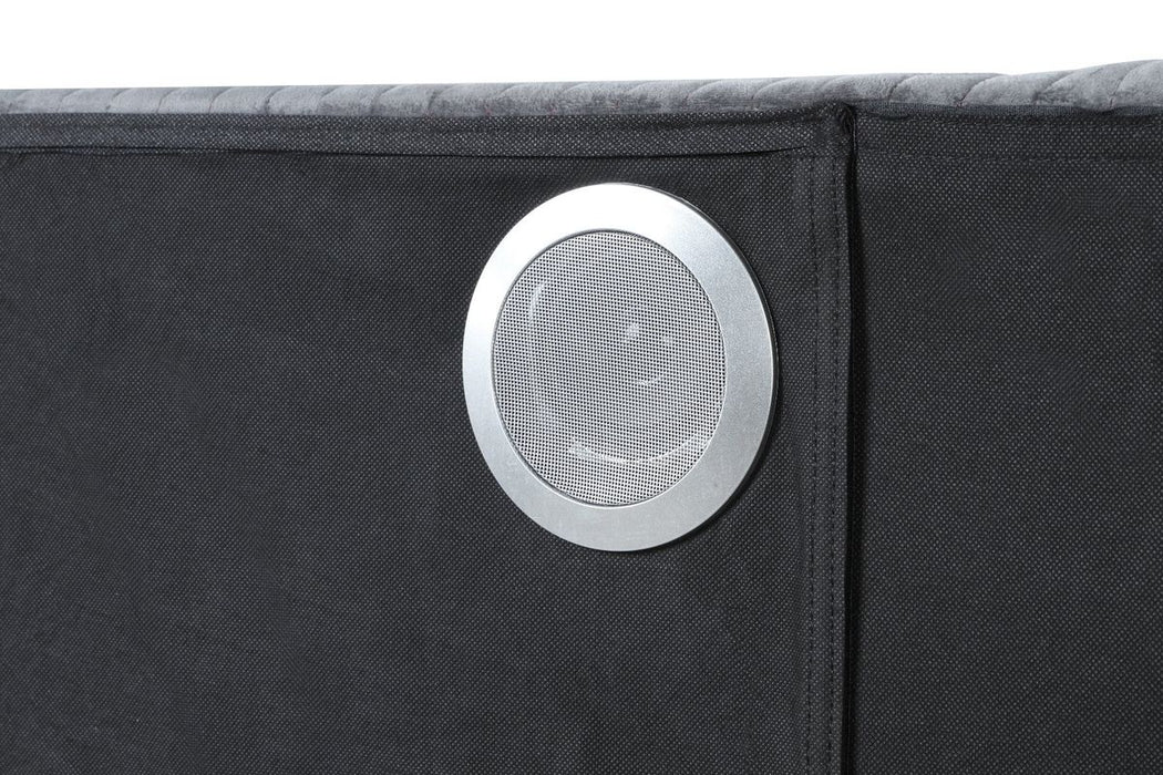 Galaxy Home Lizelle Queen Bed in with Ambient Lighting in Black image