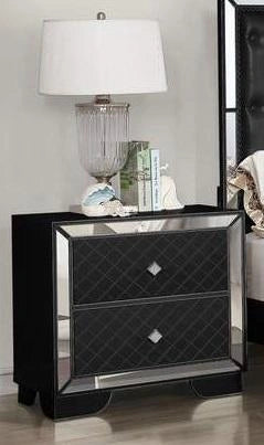 Galaxy Home Madison 2 Drawer Nightstand in Black GHF-808857503305