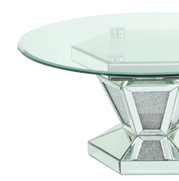 Diva Modern Style Glass Coffee Table with Silver fiinish