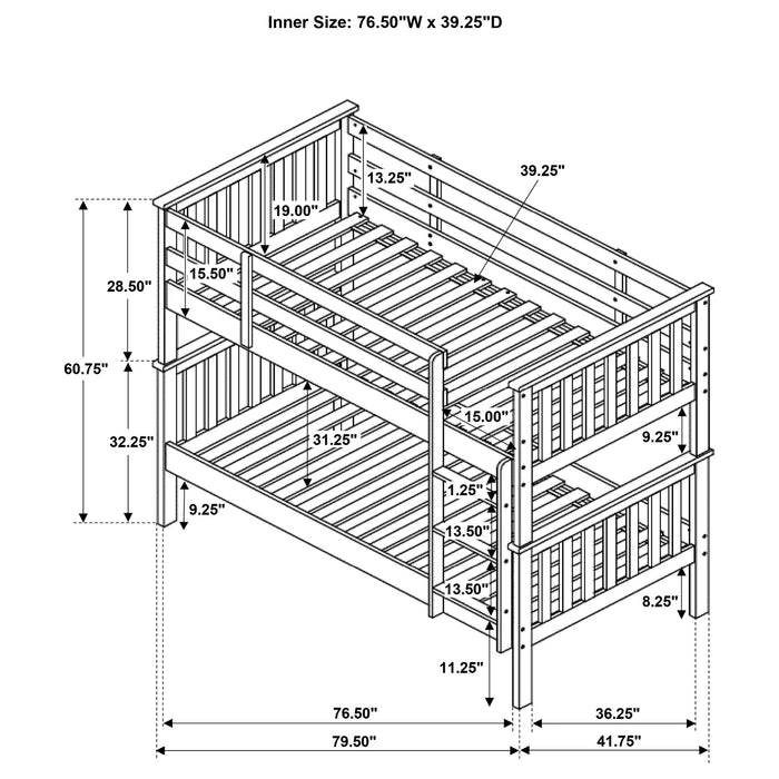 Chapman Bunk Bed with Mattress (Bunk Bed and 2 Mattress)