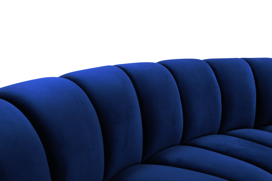 Infinity Navy Velvet 8pc. Modular Sectional