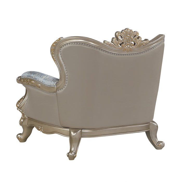 Royale Chair in Blue and Champagne