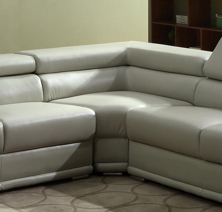 Zenith Beige Sectional in Faux Leather