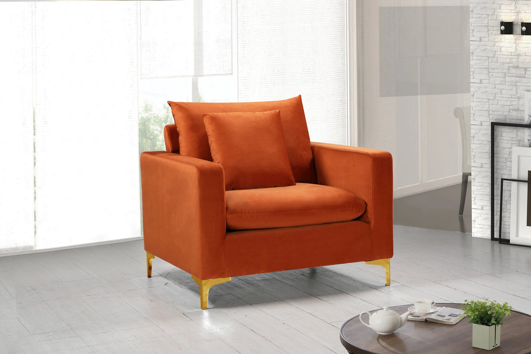 Naomi Cognac Velvet Chair
