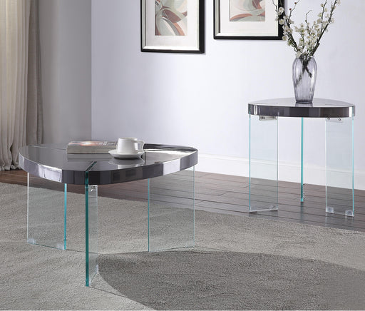 Noland Gray High Gloss & Clear Glass Coffee Table image