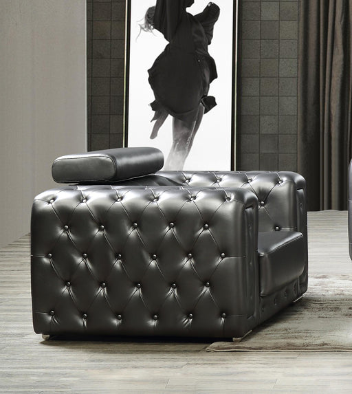 Charlise Modern Style Silver Chair in Faux Leather image