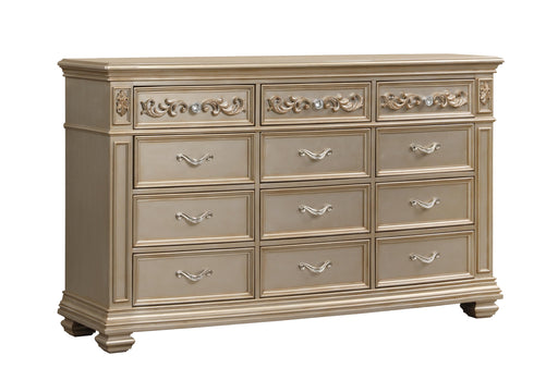 Valentina Traditional Style Dresser in Gold finish Wood image