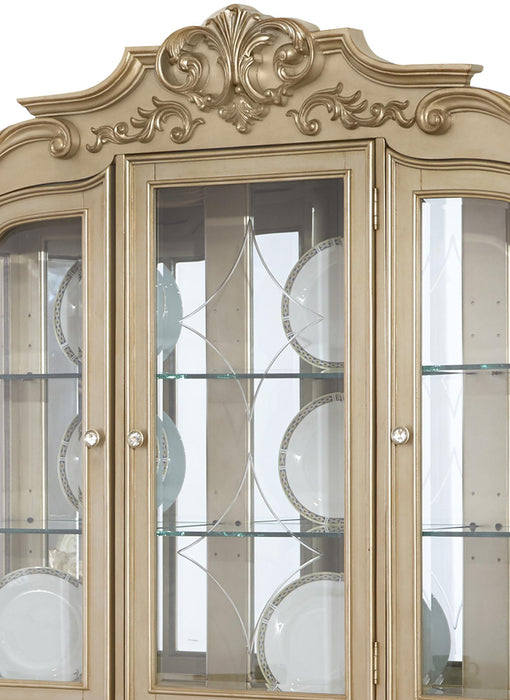 Miranda Transitional Style Dining Hutch in Gold finish Wood