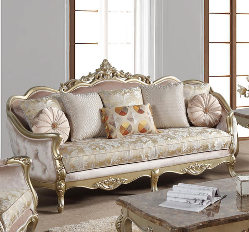 Diana Traditional Style Sofa in Champagne finish Wood image