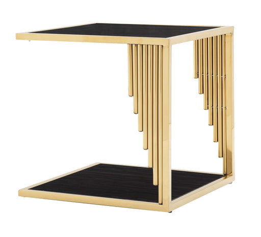 Kari Modern Style Marble End Table with Metal Base image