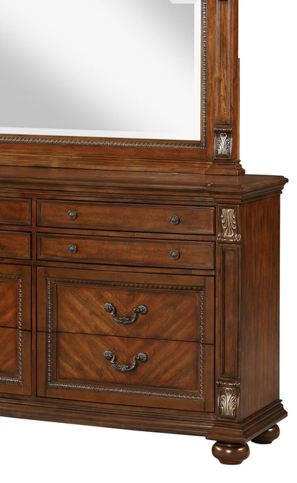 Viviana Traditional Style Dresser in Caramel finish Wood