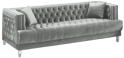Kendel Silver Modern Style Gray Sofa with Acrylic Legs image
