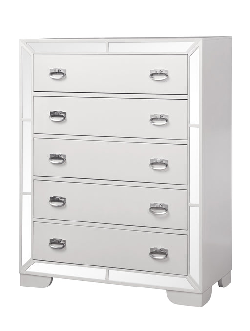 Grand Gloria Contemporary Style Chest in White finish Wood image