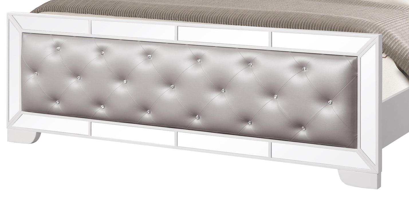 Grand Gloria Contemporary Style King Bed in White finish Wood