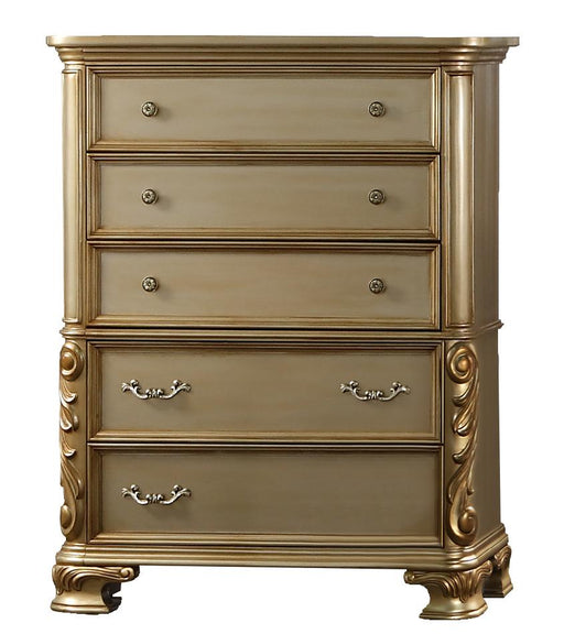 Miranda Transitional Style Chest in Gold finish Wood image