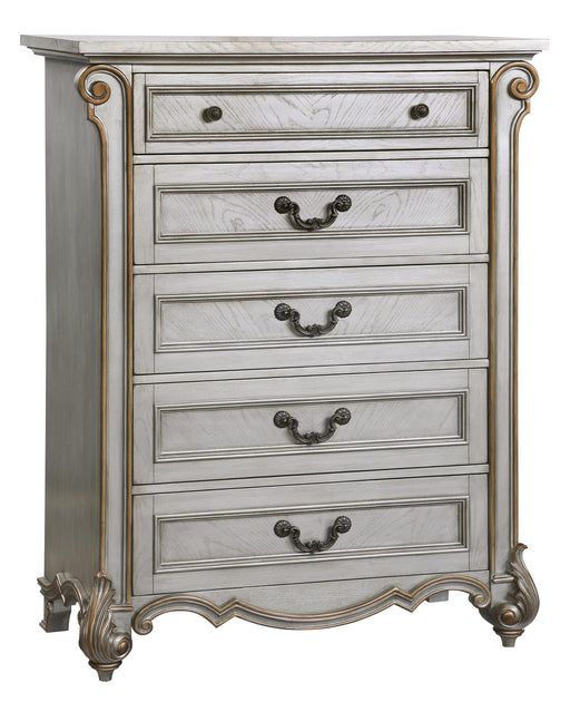 Melrose Traditional Style Chest in Silver finish Wood image