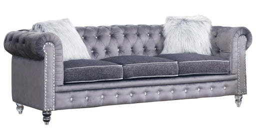 Sahara Modern Style Gray Sofa with Acrylic legs image