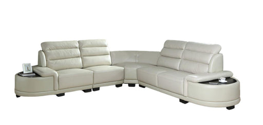 Orchid White Sectional in Faux Leather image