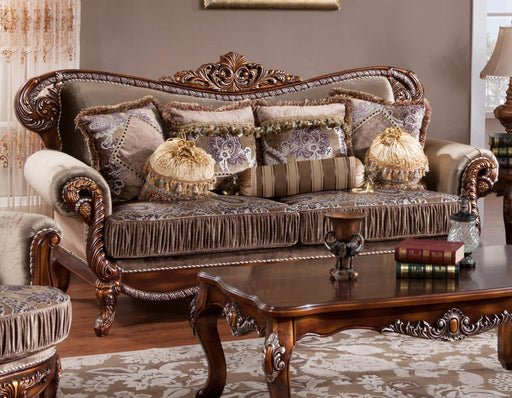 Janet Traditional Style Sofa in Cherry finish Wood image