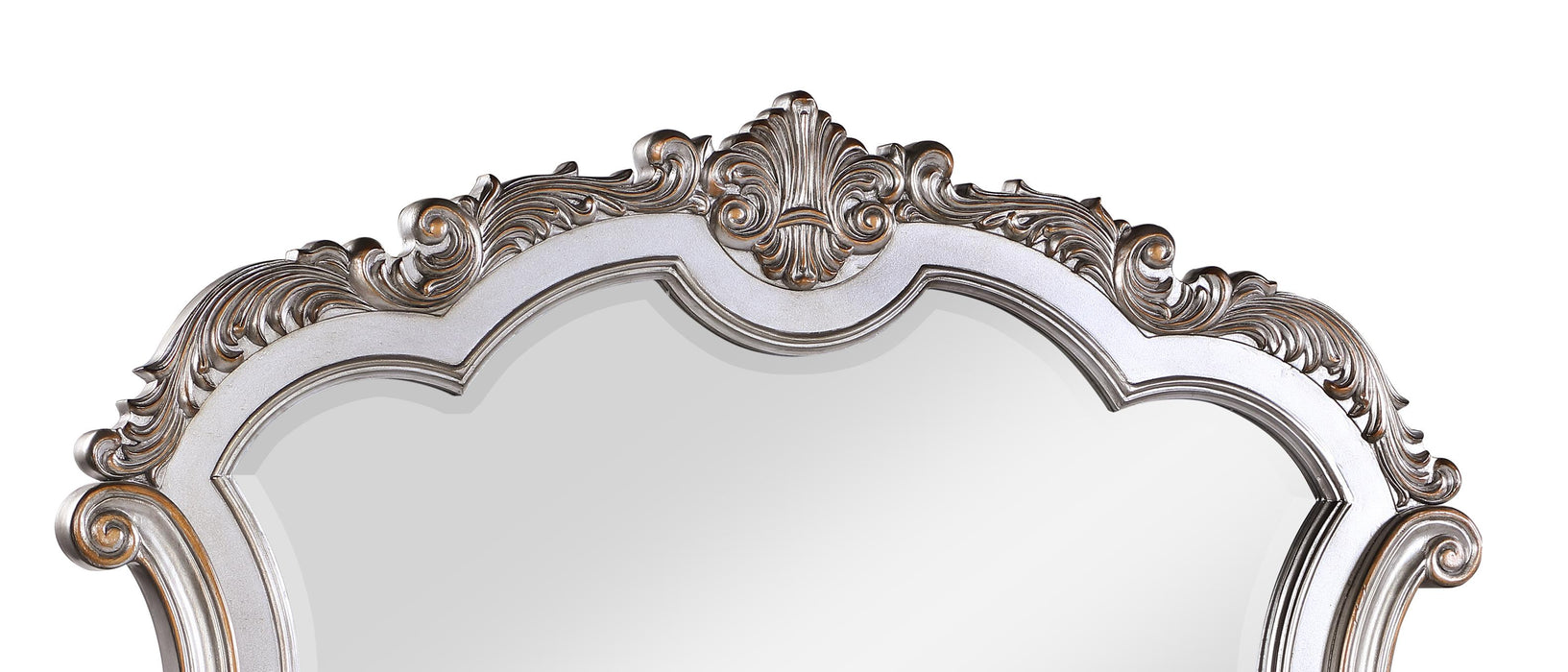 Melrose Transitional Style Mirror in Silver finish Wood