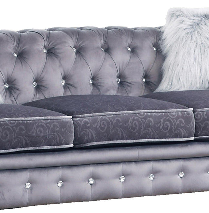 Sahara Modern Style Gray Sofa with Acrylic legs