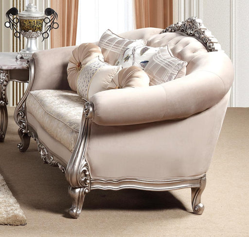 Cristina Traditional Style Loveseat in Silver finish Wood image