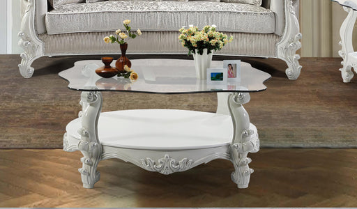 Juliana Traditional Style Coffee Table in Pearl White finish Wood image