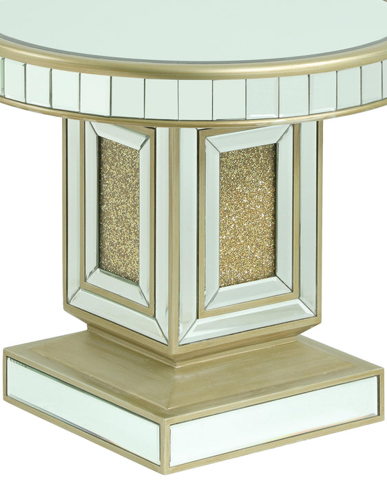 Harlow Modern Style Glass End Table with Gold fiinish