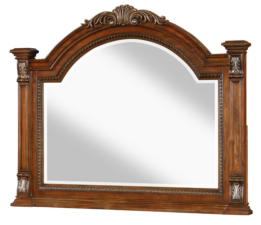 Viviana Traditional Style Mirror in Caramel finish Wood image