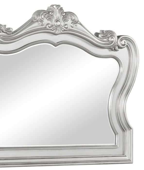 Adriana Transitional Style Mirror in Silver finish Wood