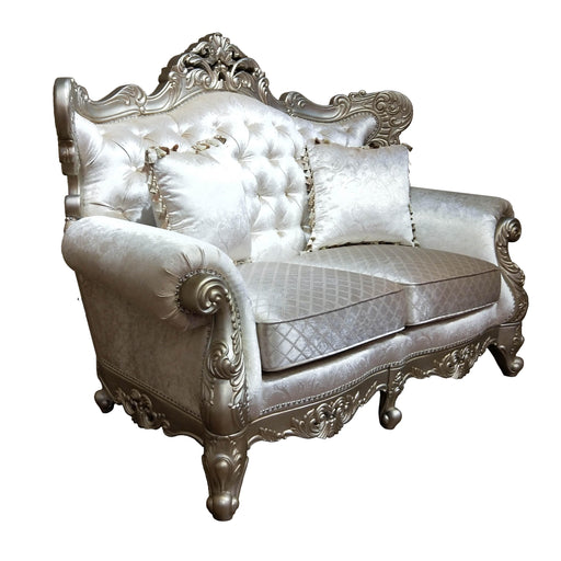 Emily Transitional Style Loveseat in Champagne finish Wood image