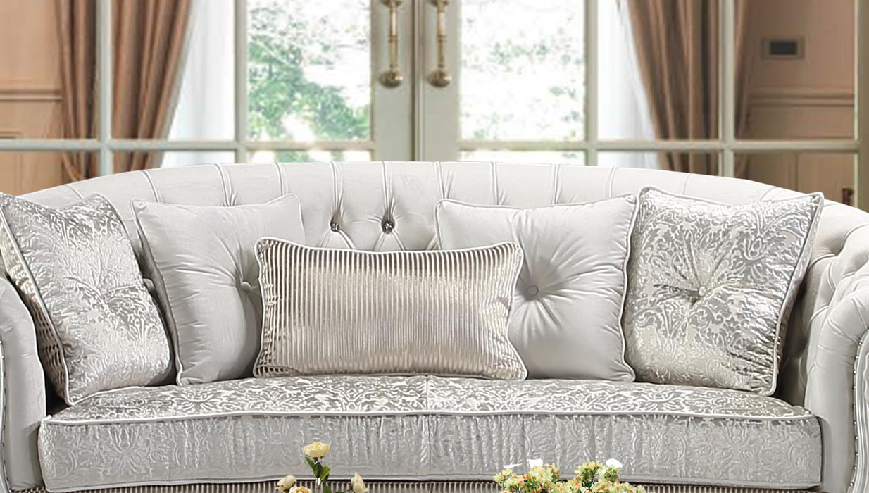 Juliana Traditional Style Sofa in Pearl White finish Wood