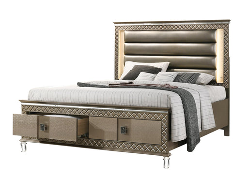 Coral Contemporary Style King Bed in Bronze finish Wood image