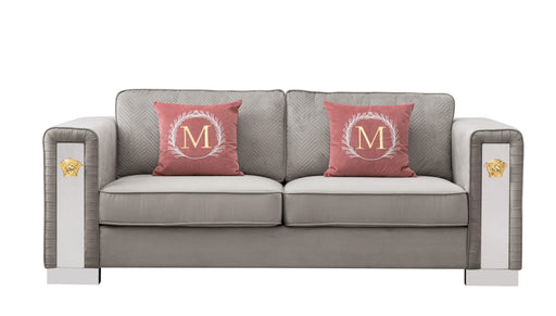 William Modern Style Gray Sofa with Metal legs image