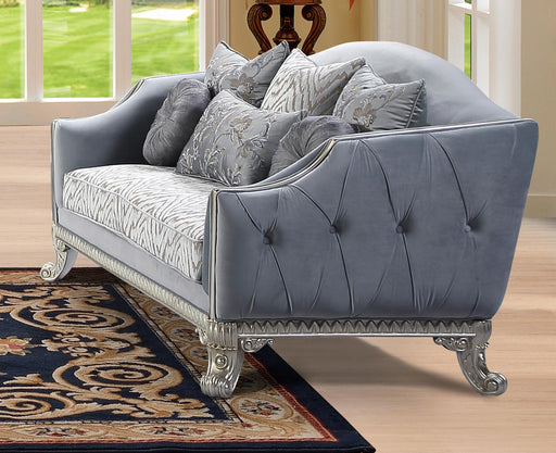 Venus Transitional Style Loveseat in Silver finish Wood image
