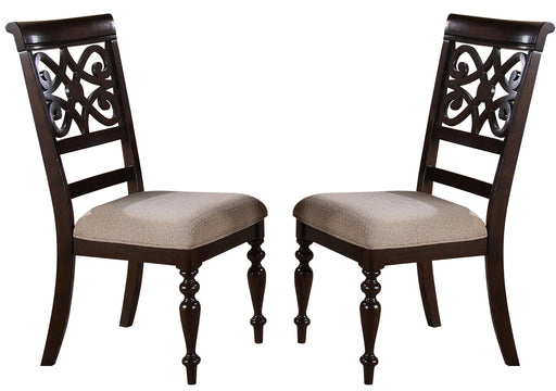 Zora Transitional Style Dining Chair in Cherry finish Wood image
