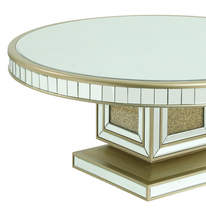 Harlow Modern Style Glass Coffee Table with Gold fiinish