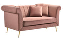 Lexington Transitional Style Coral Loveseat with Gold Finish image