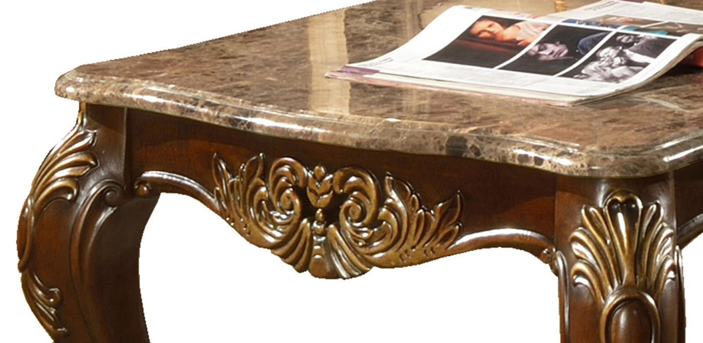 Britney Traditional Style Coffee Table in Cherry finish Wood