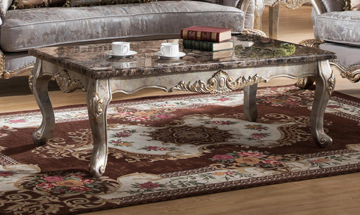 Oprah Traditional Style Coffee Table in Metallic finish Wood image