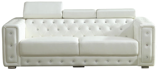 Charlise Modern Style White Sofa in Faux Leather image