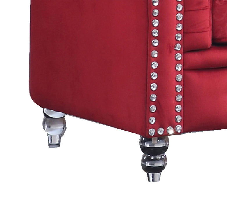 Sahara Modern Style Red Sofa with Acrylic legs