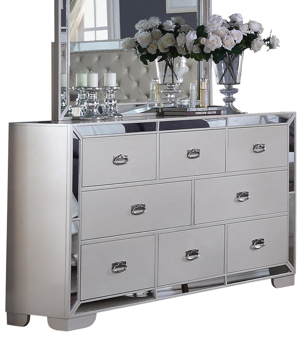 Gloria Contemporary Style Dresser in White finish Wood