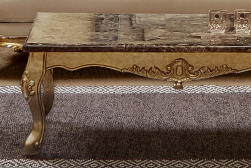 Majestic Transitional Style Coffee Table in Gold finish Wood