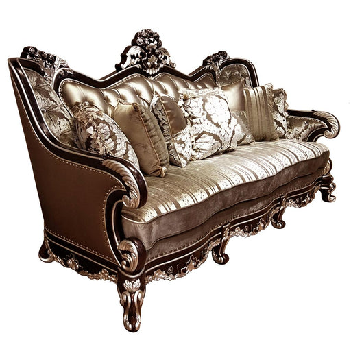 Monica Traditional Style Sofa in Cherry finish Wood image