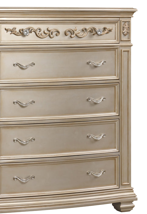 Valentina Traditional Style Chest in Gold finish Wood