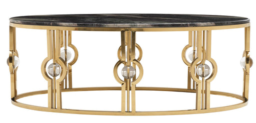 Anika Modern Style Marble Coffee Table with Metal Base image